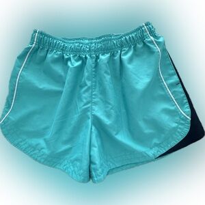 BCG Women’s Size Medium Teal/Navy Polyester Athletic Shorts w/Side Seam Pockets